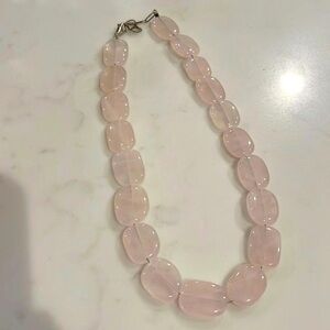 Ice pink semi precious beaded necklace- hand made